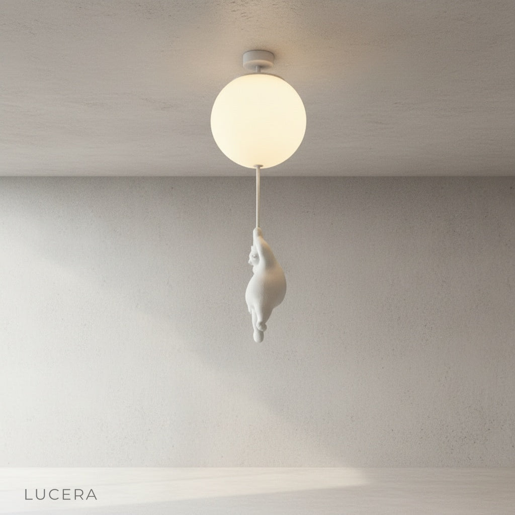 contemporary Lintel lamp with bear silhouette in bright nursery