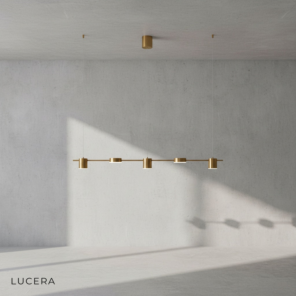 Detailed view of Rind lamp copper body with brushed nickel finish and black shade