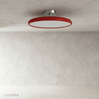 Jubilate ceiling light adjustable head tilted downward in studio setting