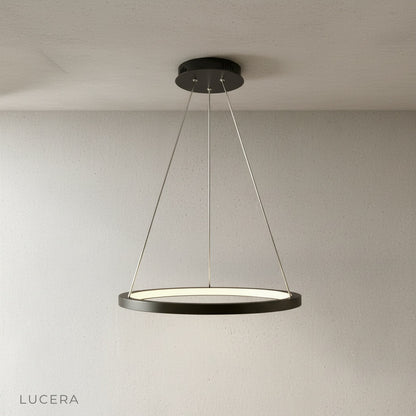 white finish wash chandelier with cold white LED light in bright studio setting