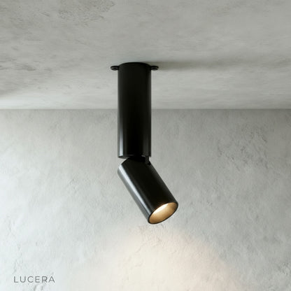 Bewitch ceiling light angled view in studio showing adjustable directional lighting heads