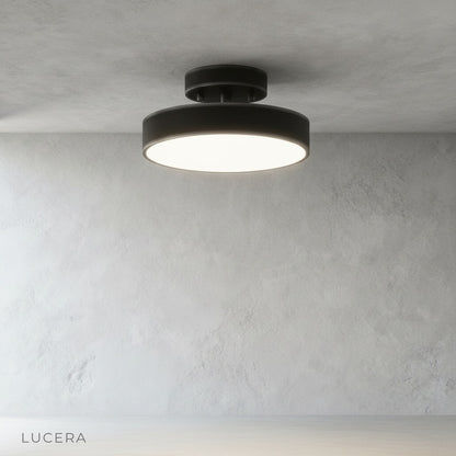 Talisman ceiling light in contemporary living room with neutral decor
