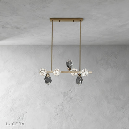 cassia chandelier copper finish close-up showing craftsmanship and LED light bulbs