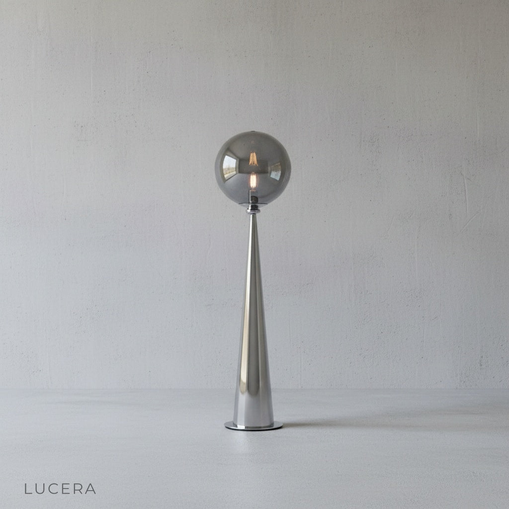Bastion floor lamp in hallway with warm ambient light and shadow play