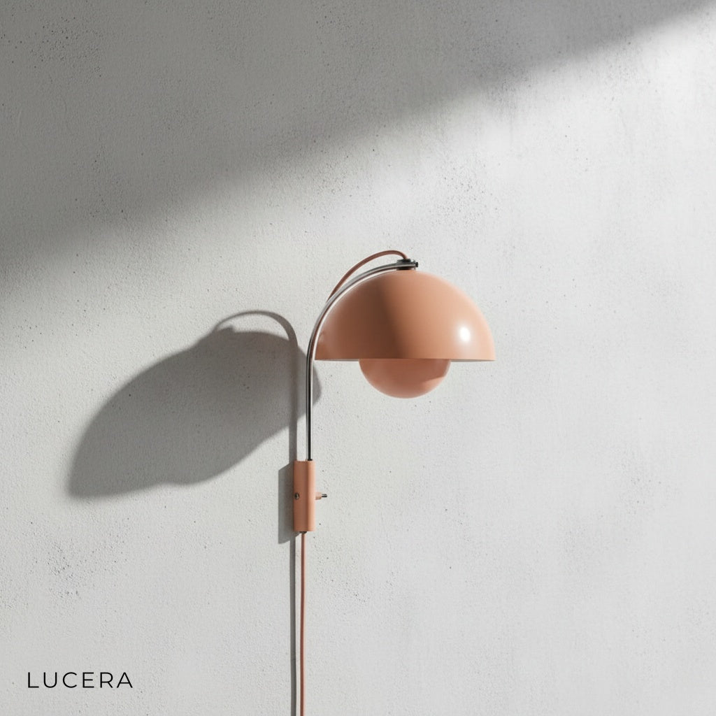 Coronal Nordic wall lamp illuminating hallway with soft 3000K ambient light