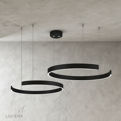 Bedeck chandelier with cool daylight mode in minimalist office space
