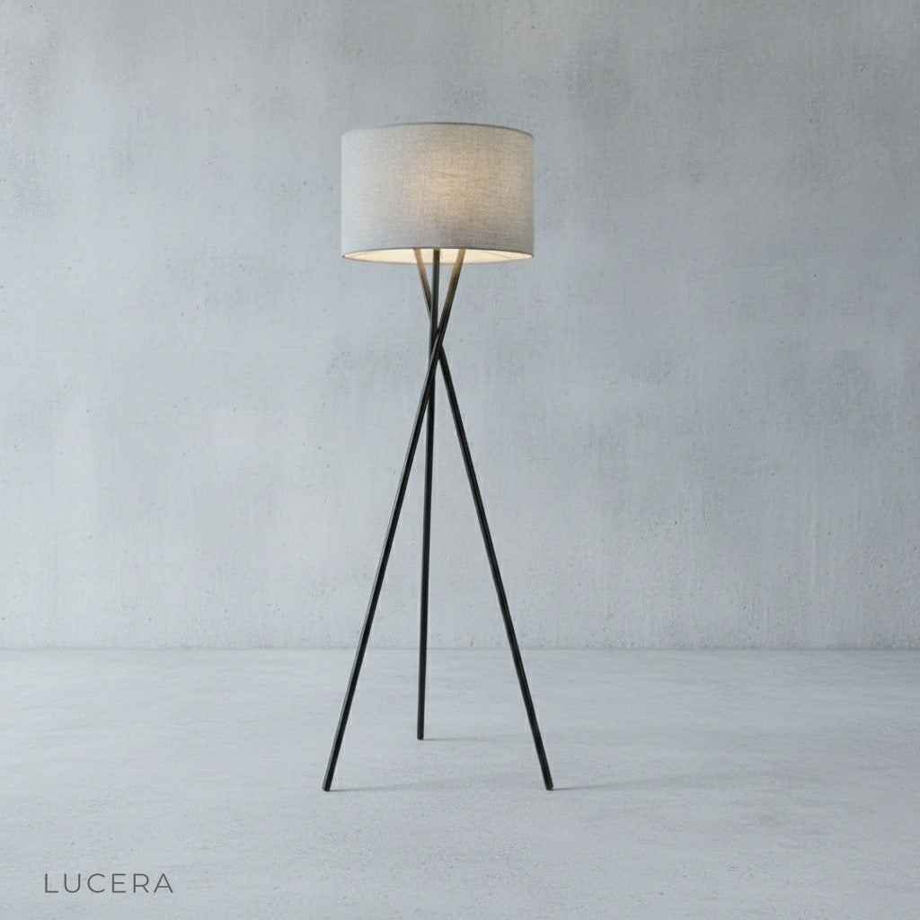Venus Floor Lamp iron base and stem detail against neutral studio backdrop