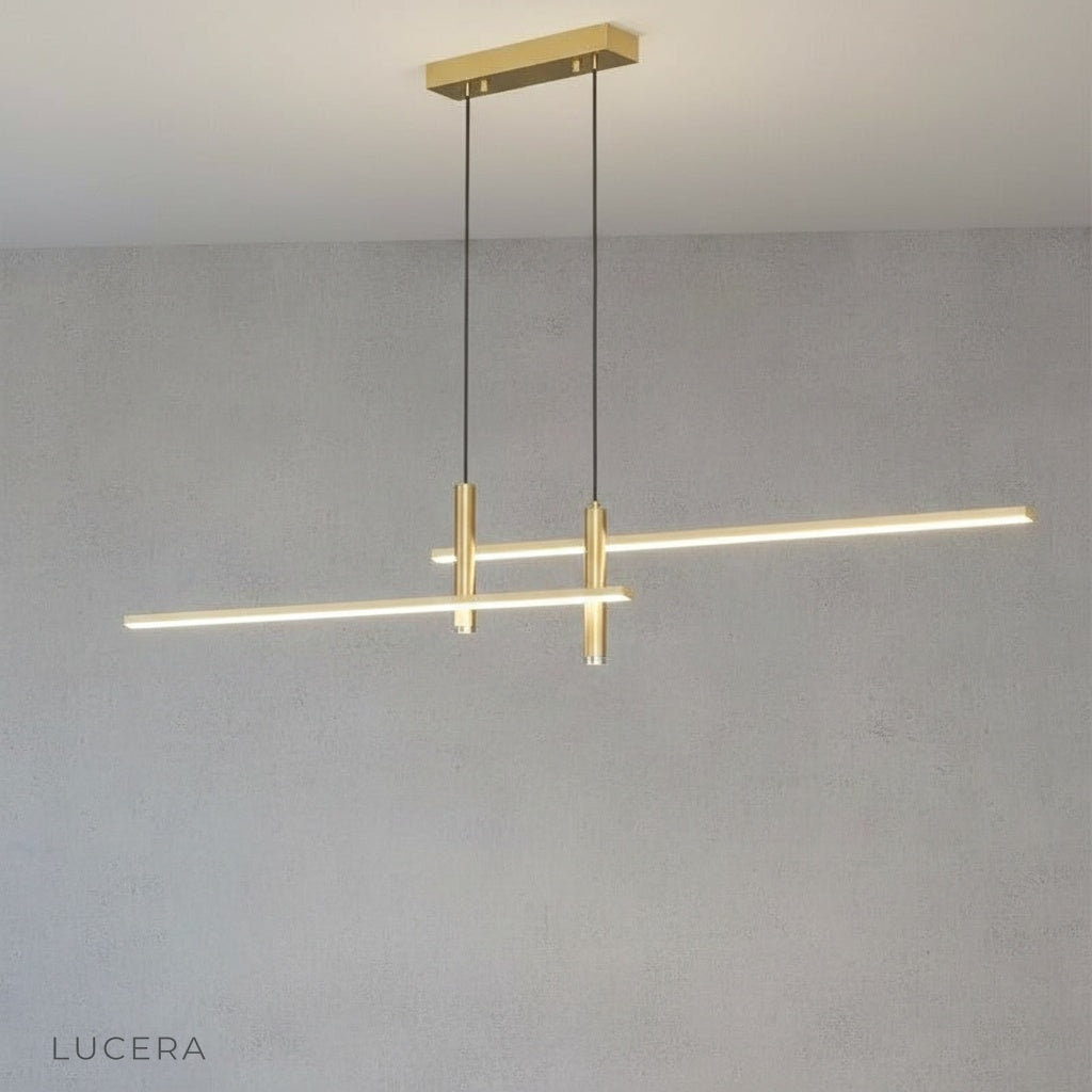 Detail view of pendant light cord adjustment mechanism and ceiling mount in red finish