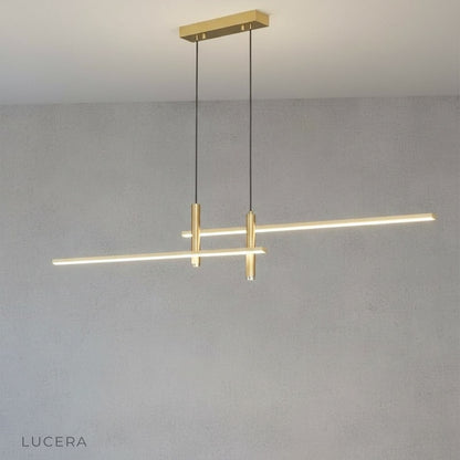 Detail view of pendant light cord adjustment mechanism and ceiling mount in red finish