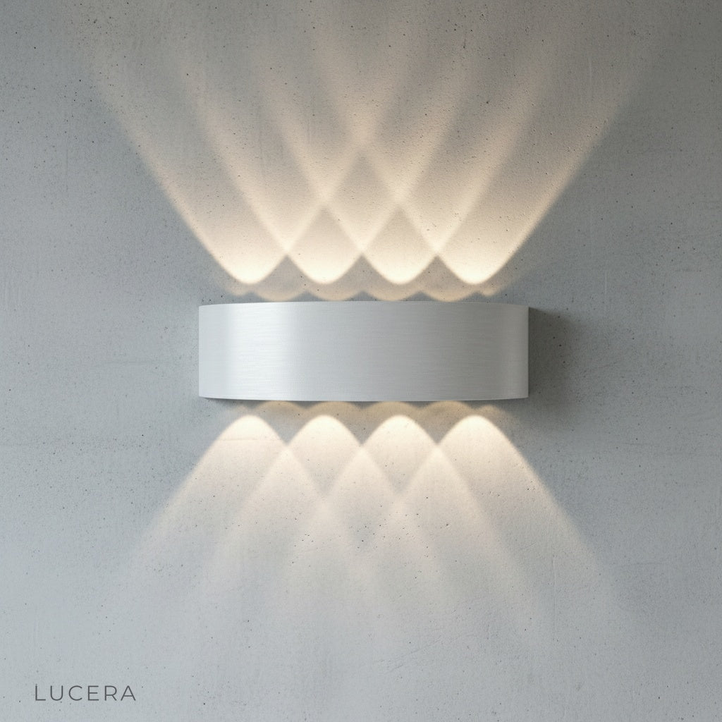 Fino Wall Lamp brushed aluminum texture macro shot