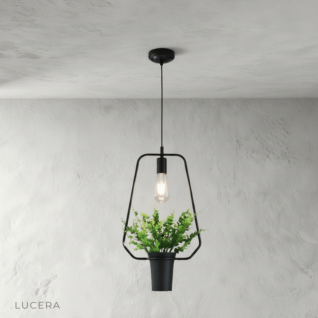 Keep Pendant Light with white metal shade in a bright Scandinavian-style kitchen