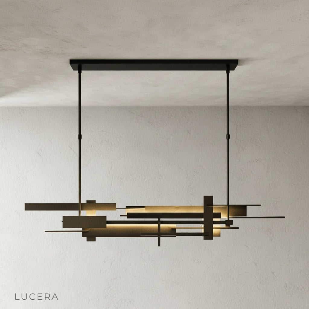 Cassiopeia chandelier in bright white studio with soft shadows and clean lines