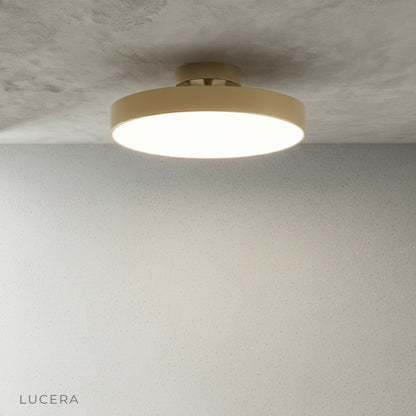 Talisman ceiling light illuminated at dusk in elegant entryway setting