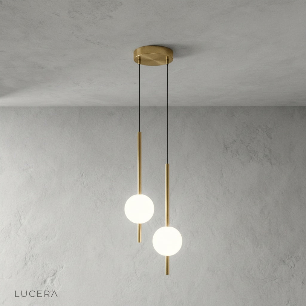 Warm evening ambiance with Fjord pendant light above bedside table