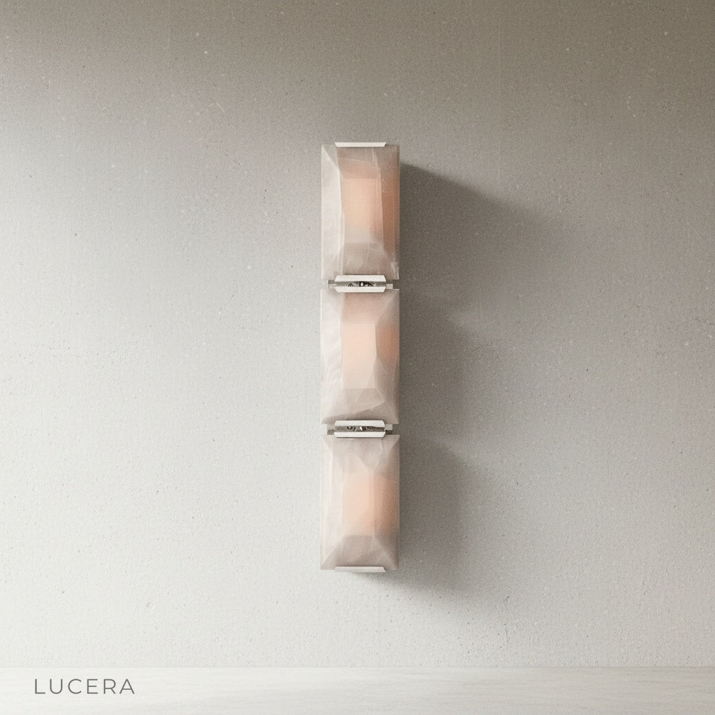 Haut-Médoc wall lamp illuminating hallway with soft ambient evening glow