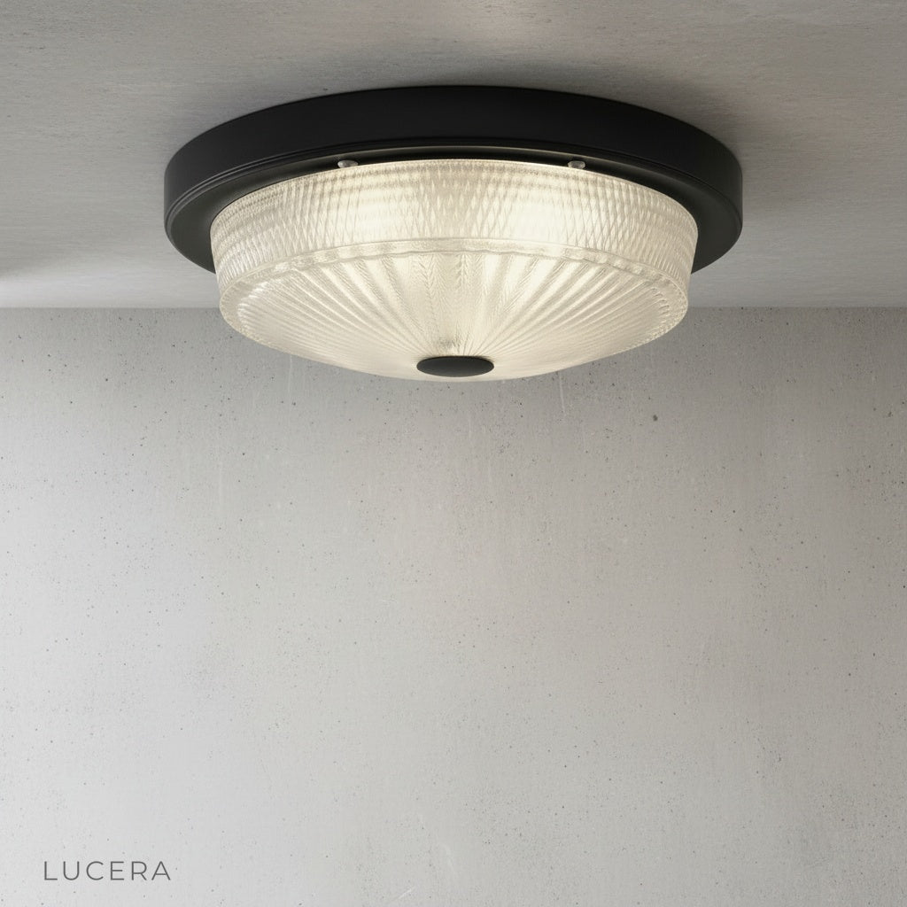 Veneration ceiling light above dining table in stylish kitchen creating inviting atmosphere for meals