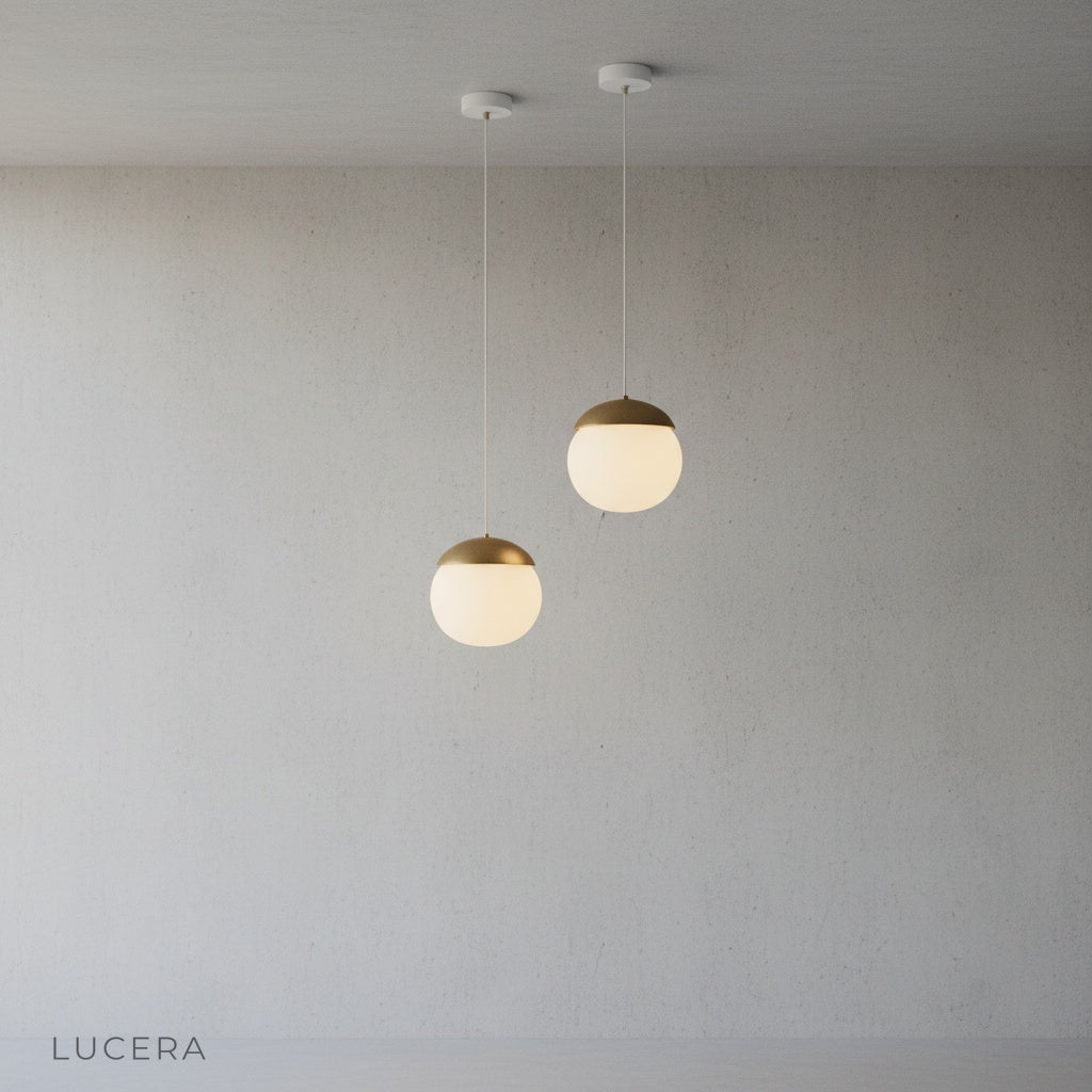 Holly wood-look pendant light paired with wooden table and ceramic decor in dining area
