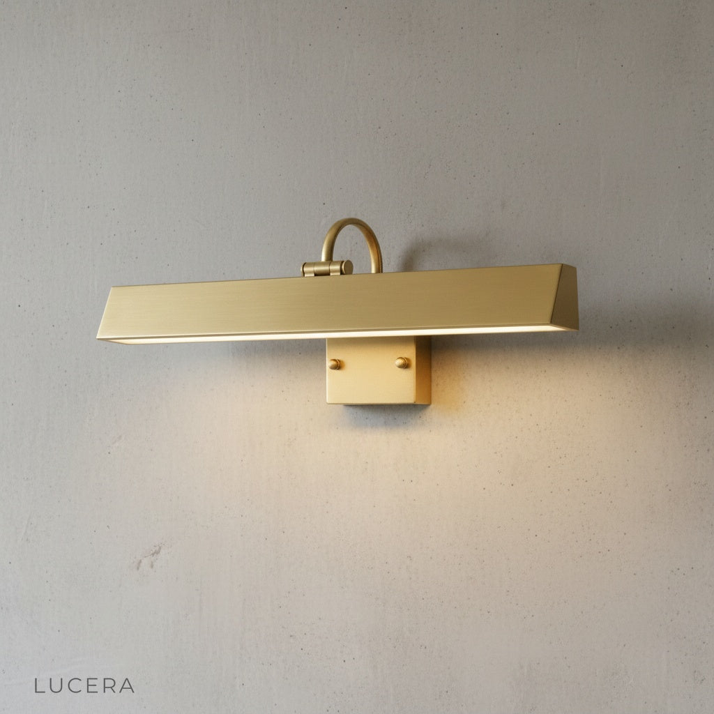 Quiete outdoor lighting paired with a potted plant on a minimalist balcony