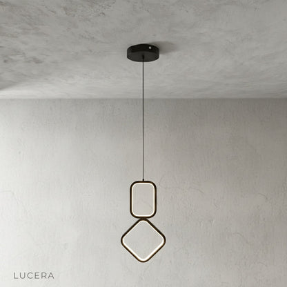 Detail shot of Facade pendant light acrylic diffuser casting soft ambient light