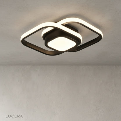 Ultramarine ceiling light installed in narrow hallway with soft LED brightness