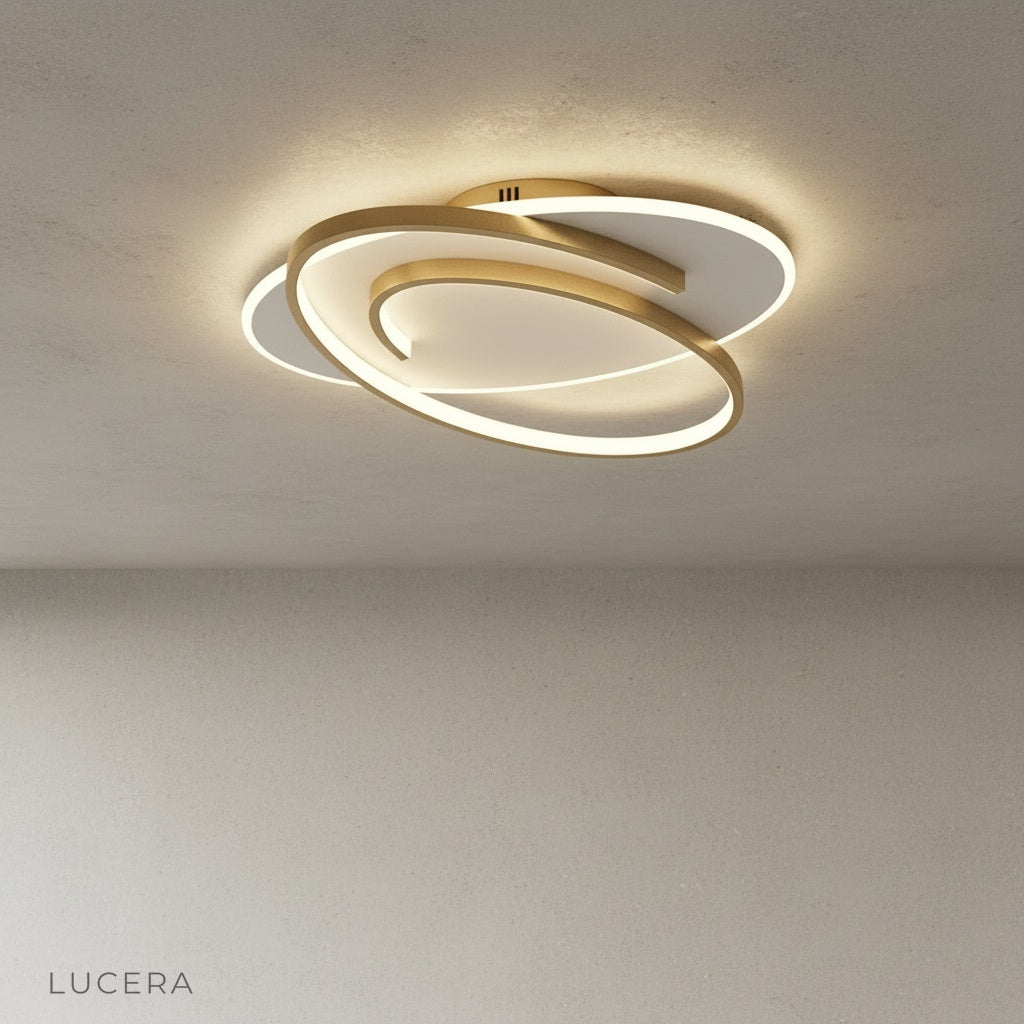 Zesty ceiling light off state showing sleek metal ring and diffuser
