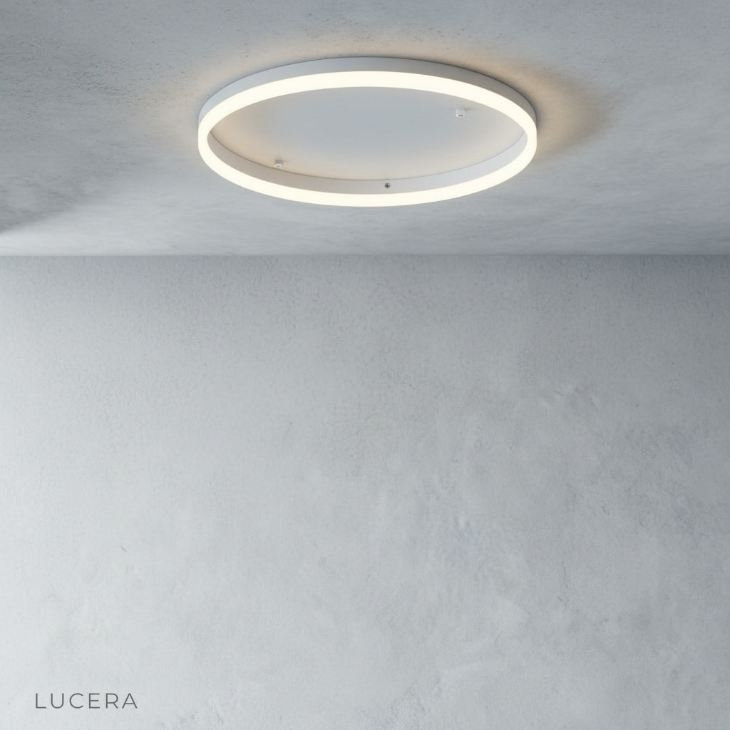 overhead view of ceiling light in stylish hotel lobby