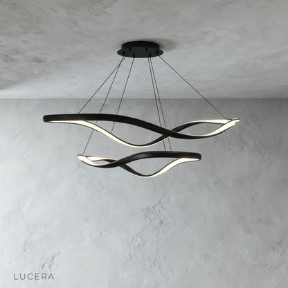 Deacon chandelier dimmable remote control feature, close-up of ring surface