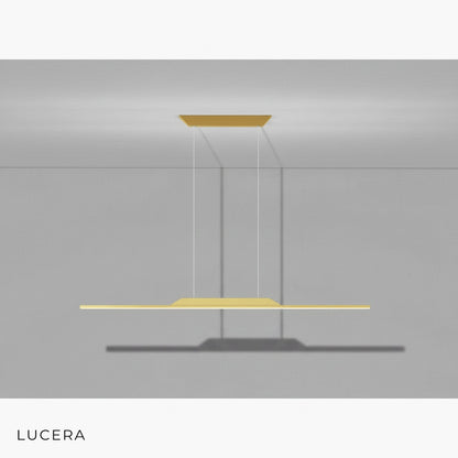 Close-up of Vind chandelier's iron frame joints and gold finish in soft daylight