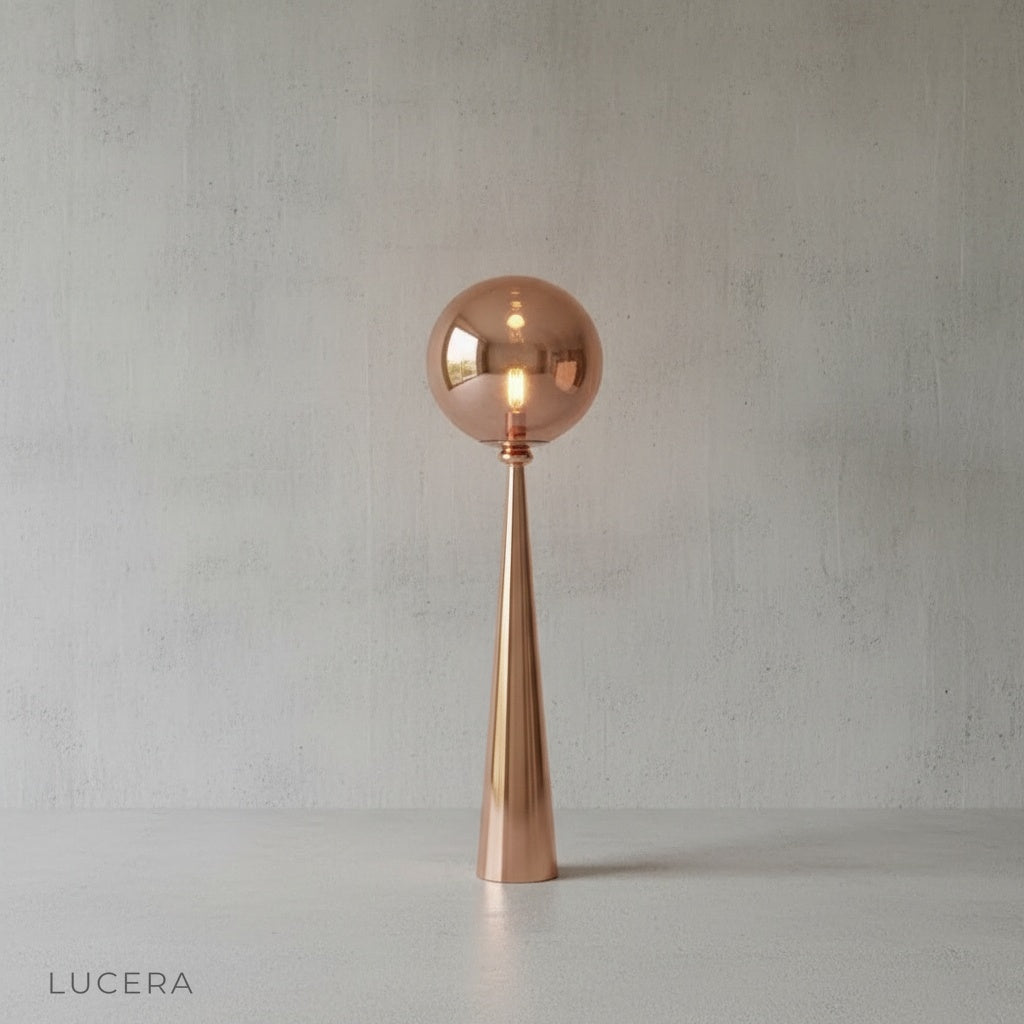 overhead angle of Bastion floor lamp showing acrylic light diffusion