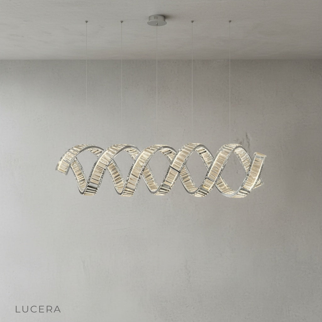 Davy's Grey Chandelier in luxury lounge with gold and grey color palette