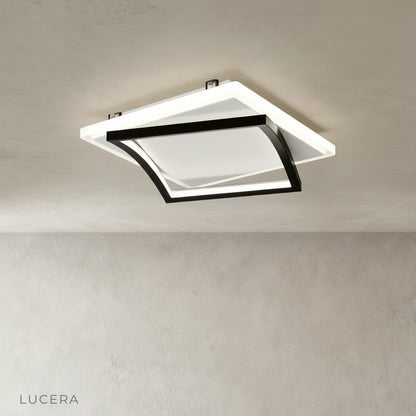 broom ceiling light in bright Scandinavian-style bathroom with clean lines
