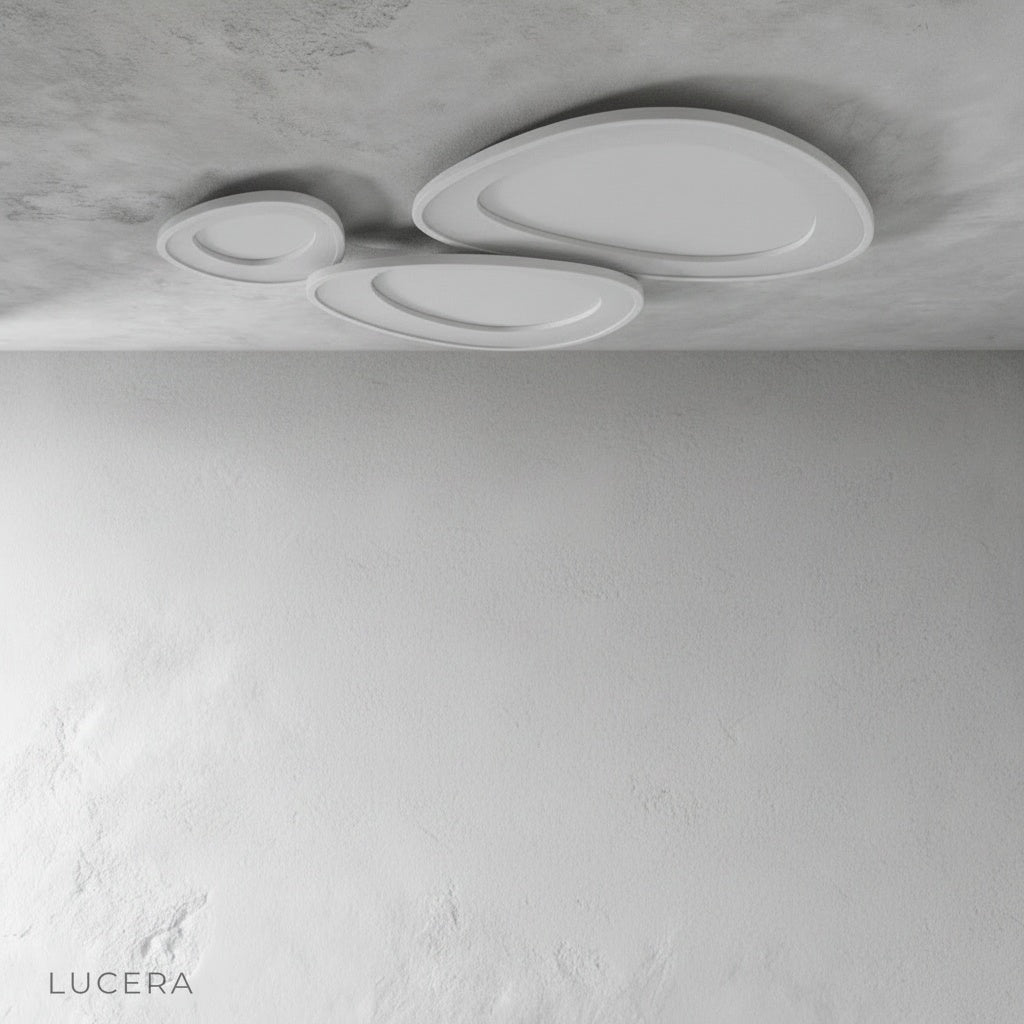 Tantalus ceiling light in reading nook with warm ambient lighting