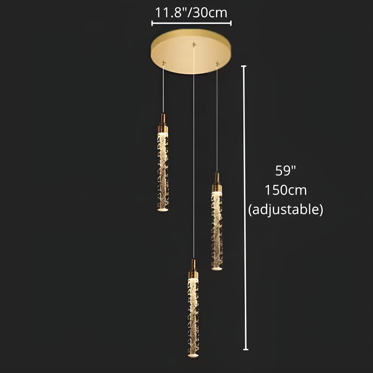 Diorite Crystal Cascade Staircase Chandelier - Chandeliers | Lucera Lighting