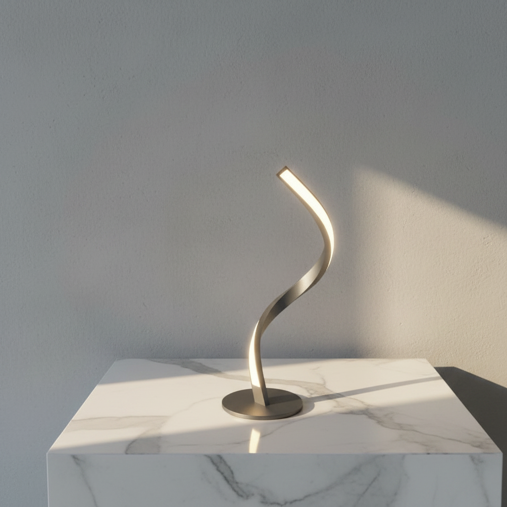 yellow lake table lamp on modern bedside table in bright living room