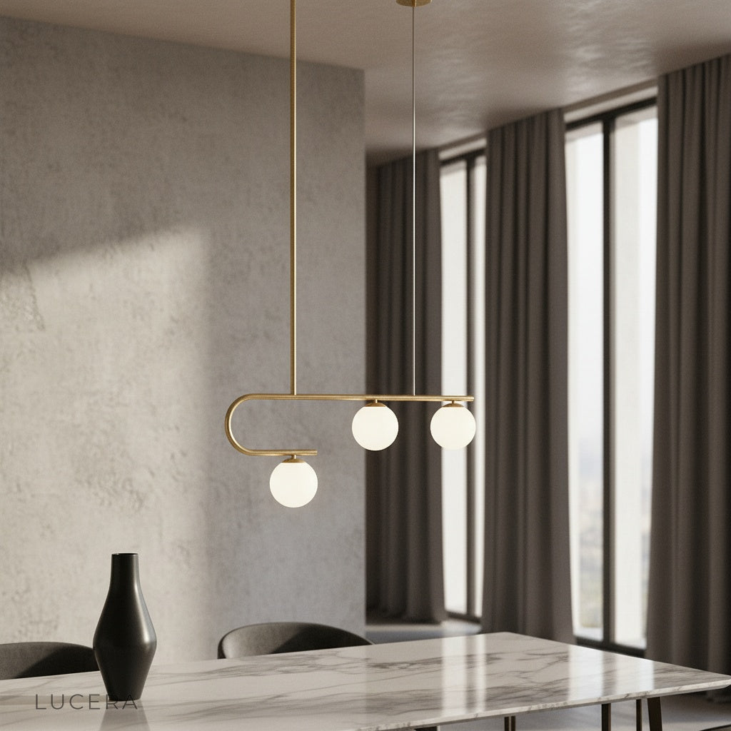 modern nephrite linear chandelier illuminating contemporary living room with warm led glow