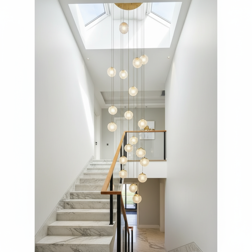Holt Large Luxury Gold Pendant Chandelier for Staircase - Chandeliers | Lucera Lighting