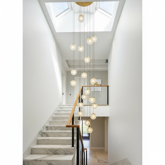 Holt Large Luxury Gold Pendant Chandelier for Staircase - Chandeliers | Lucera Lighting