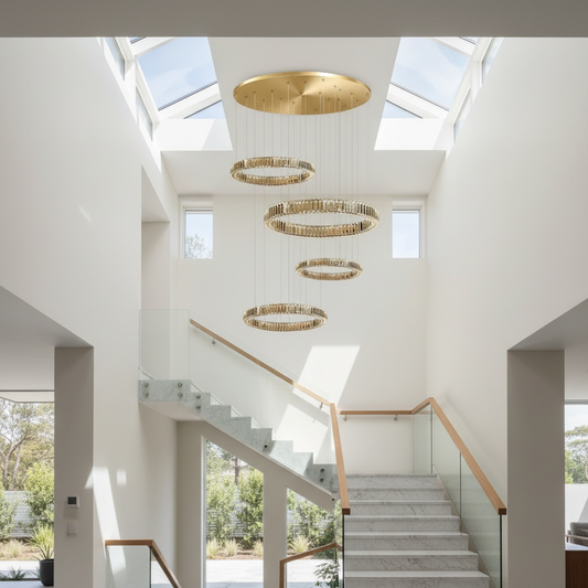 Loch Cascading Crystal Rings Pendant Chandelier - Chandeliers | Lucera Lighting