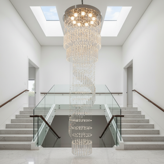 Flint Modern Crystal Flush Mount Chandelier - Chandeliers | Lucera Lighting