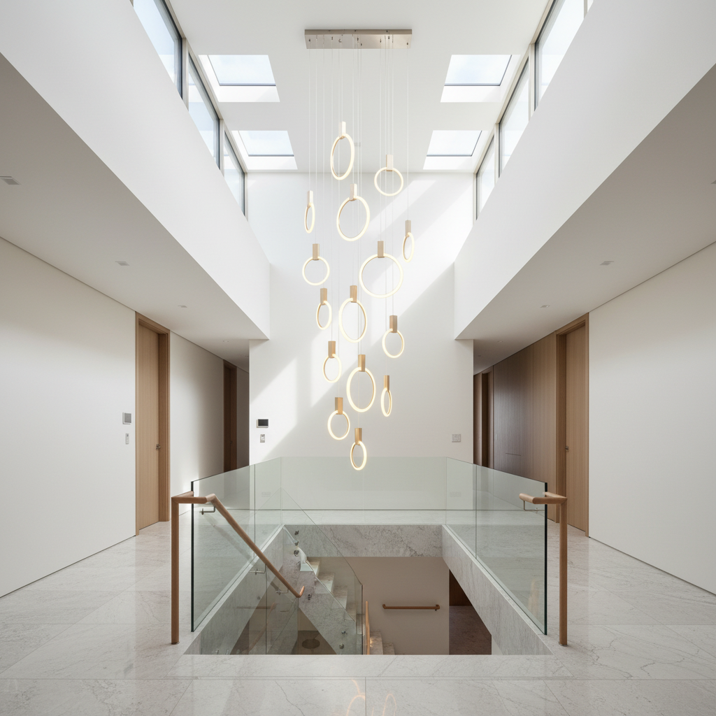 Reed Gold Rings Modern Chandelier - Chandeliers | Lucera Lighting