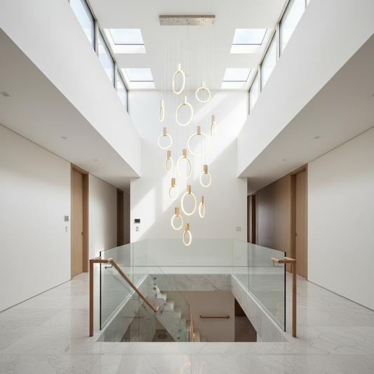 Reed Gold Rings Modern Chandelier - Chandeliers | Lucera Lighting