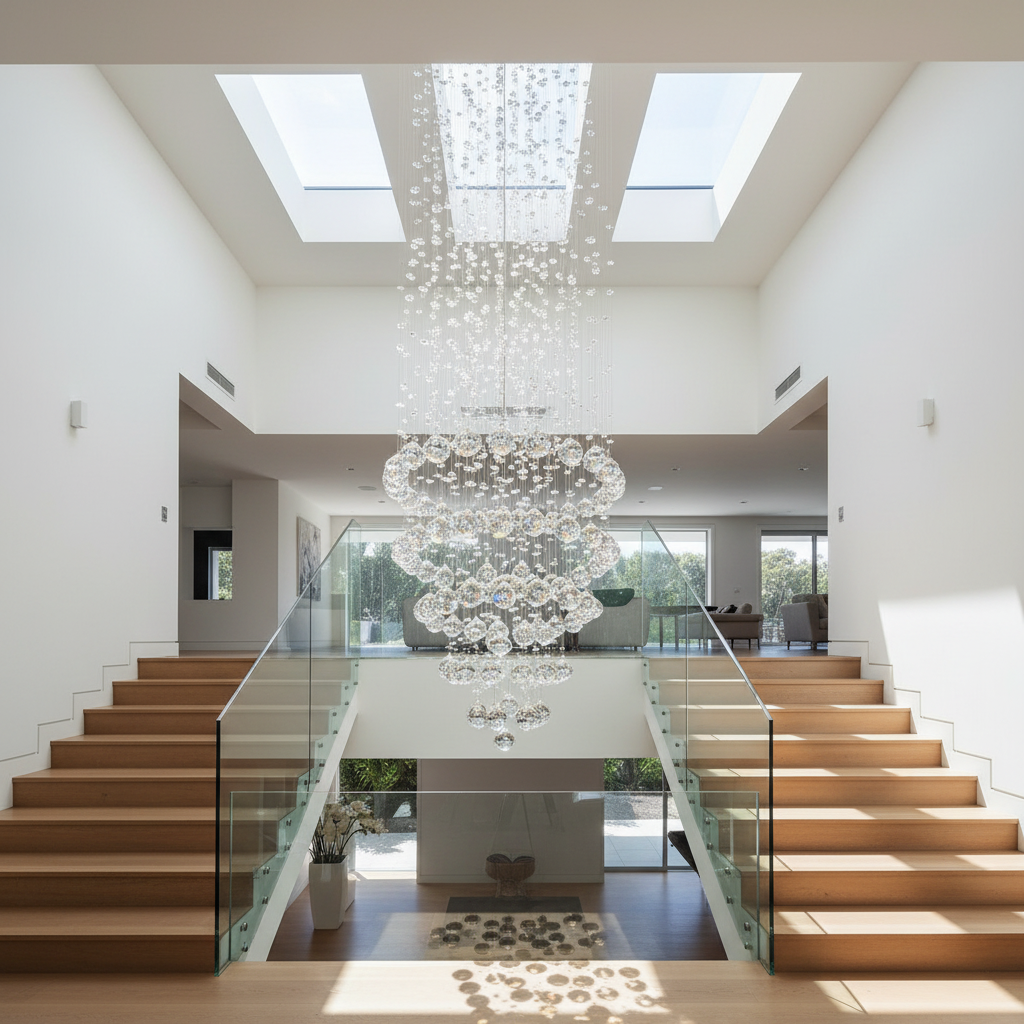 Dune Modern K9 Crystal LED Ceiling Light - Chandeliers | Lucera Lighting