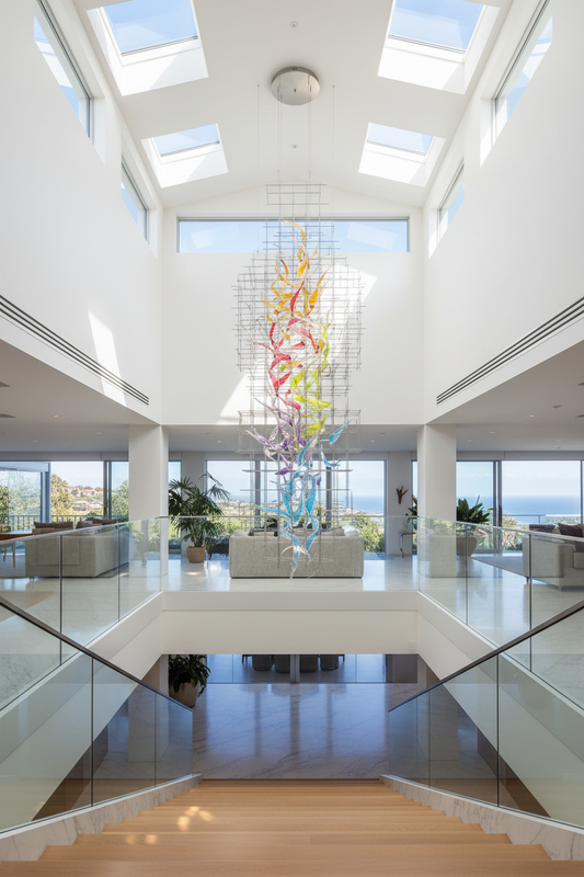 Bryn Colourful Modern Glass Chandelier - Chandeliers | Lucera Lighting