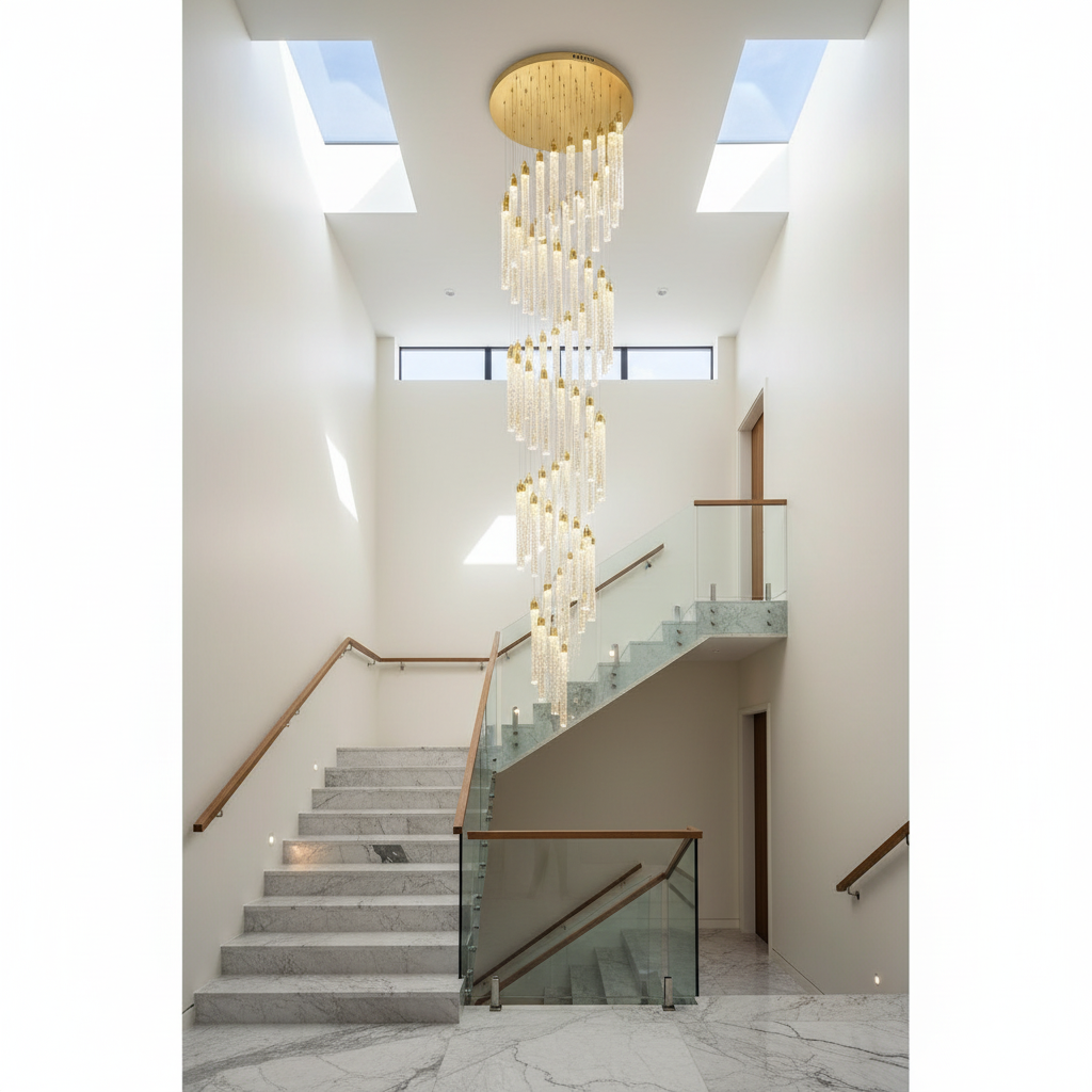 Chase Gold Crystal Pendant Light - Chandeliers | Lucera Lighting