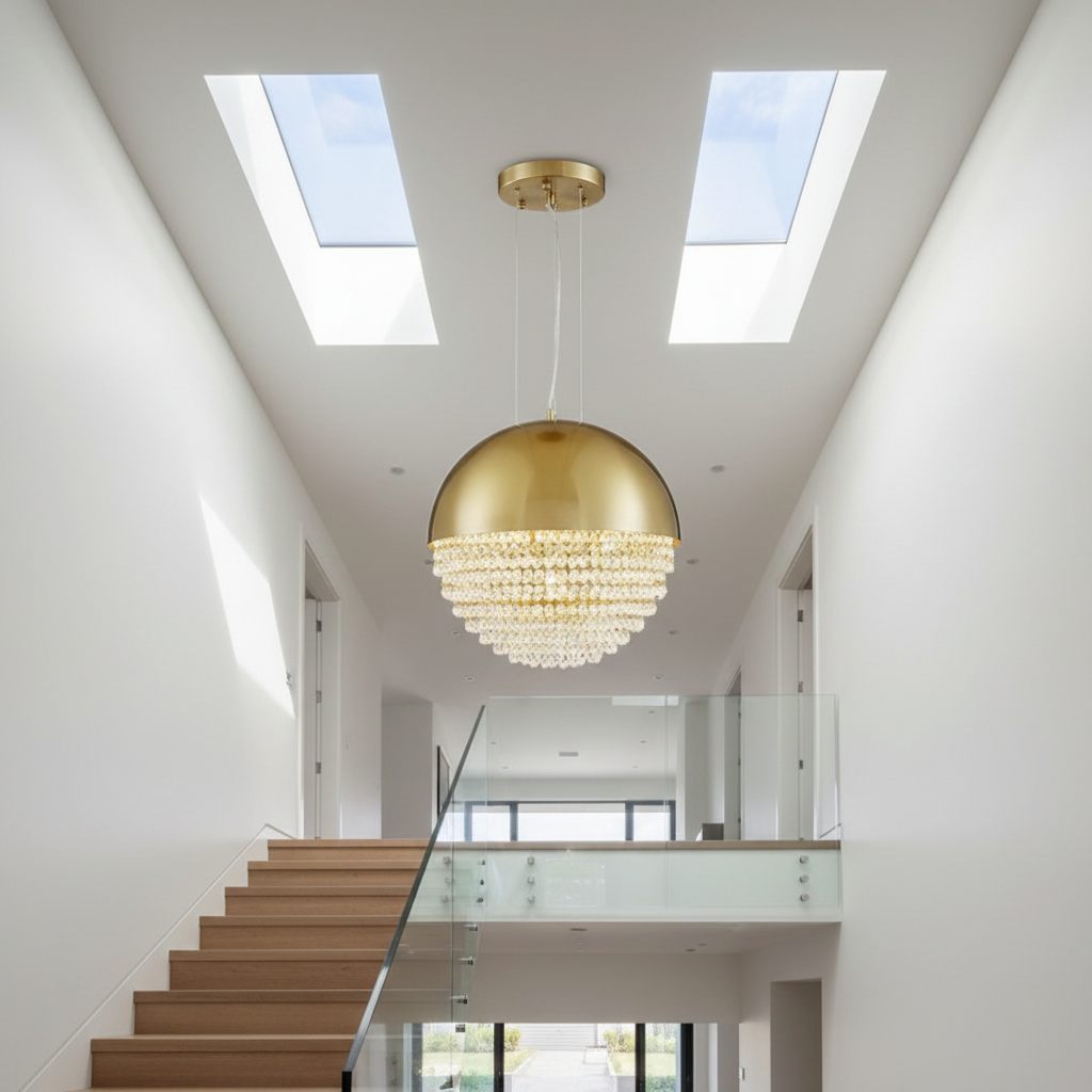Wick Gold Crystal Ball Chandelier - Chandeliers | Lucera Lighting