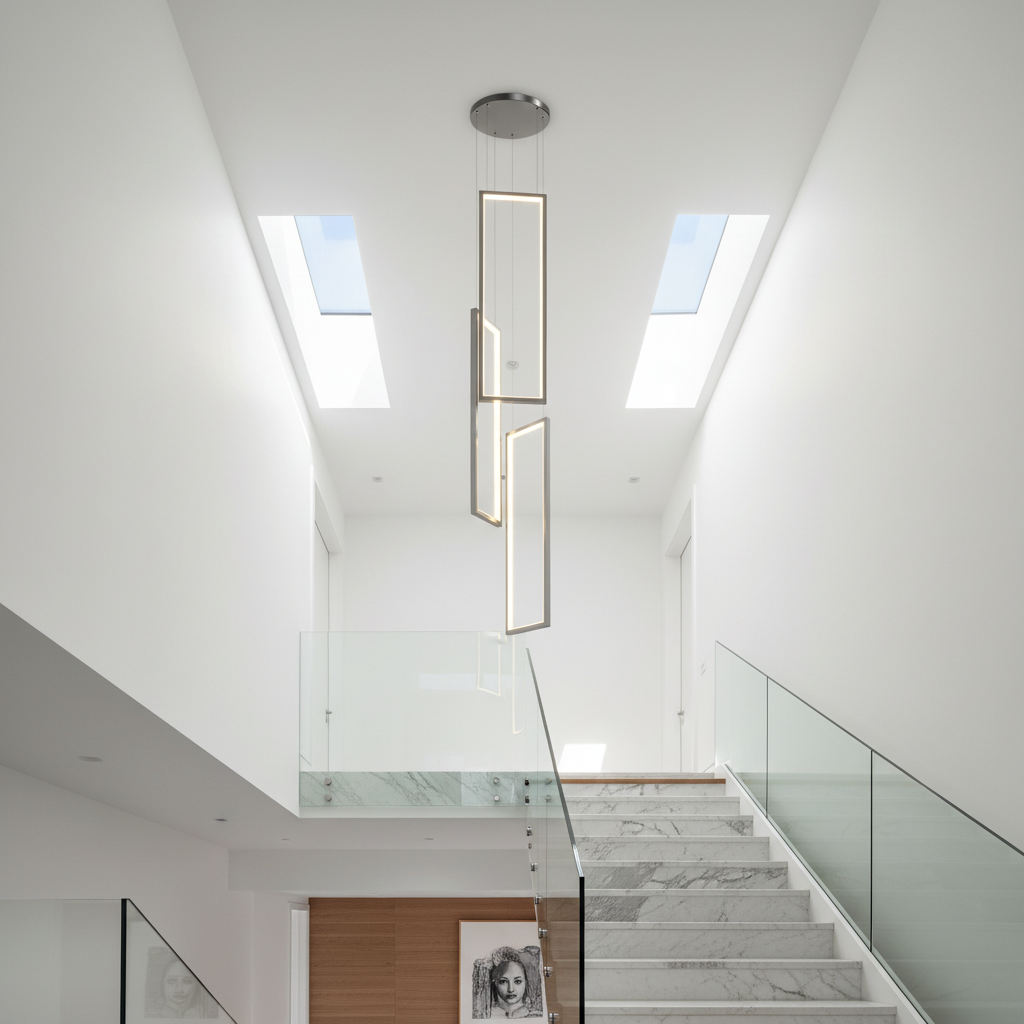 Sage Rectangle Hanging LED Chandelier - Pendant Lights | Lucera Lighting