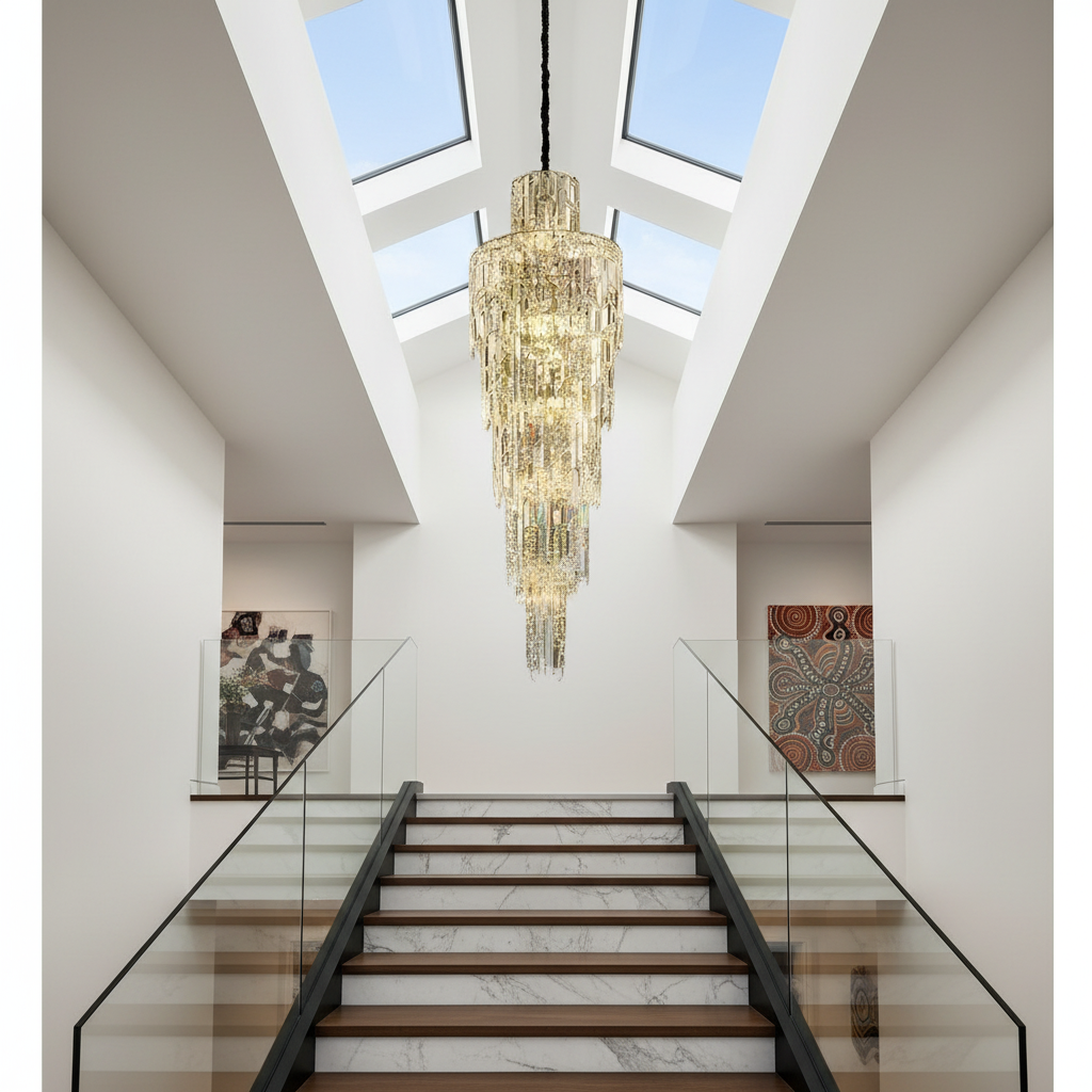 Cedar Spiral Crystal Pendant Chandelier - Chandeliers | Lucera Lighting