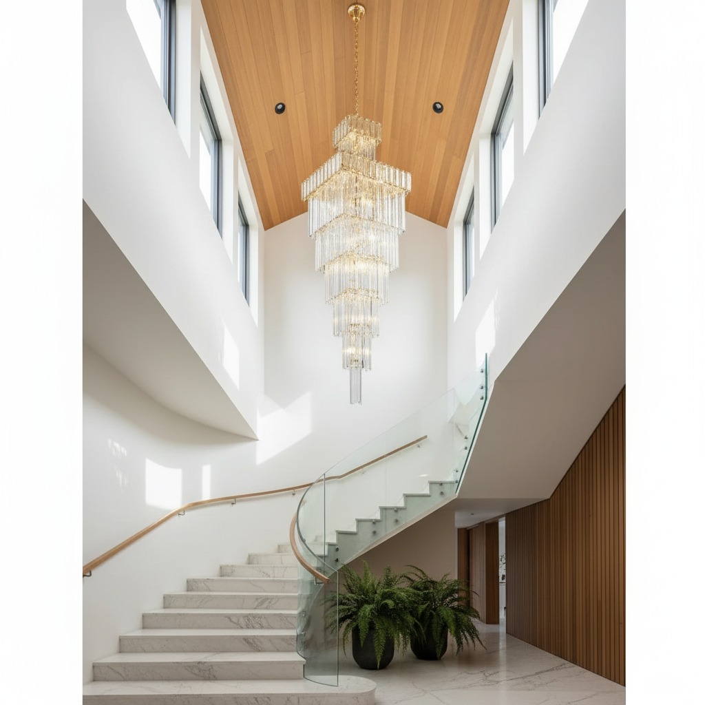 Sorrel Villa Crystal Staircase Chandelier - Chandeliers | Lucera Lighting