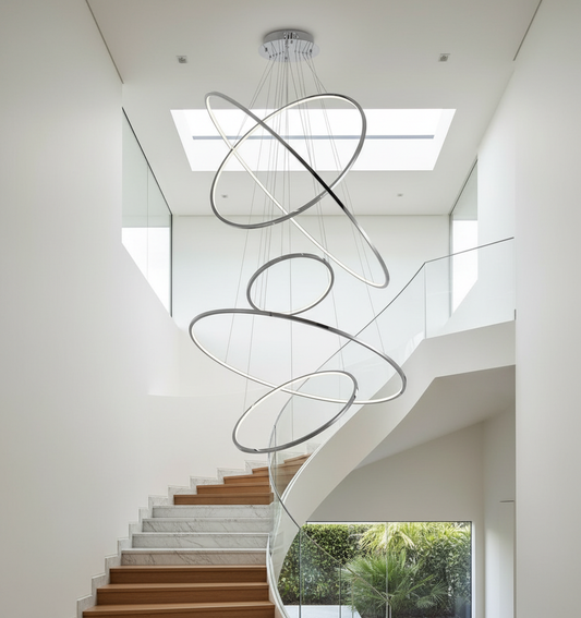 Gorse Large Ring Stainless Steel Light Fixture - Chandeliers | Lucera Lighting