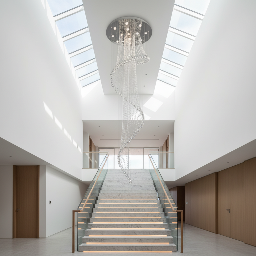 Hazel Spiral Crystal LED Chandelier - Chandeliers | Lucera Lighting